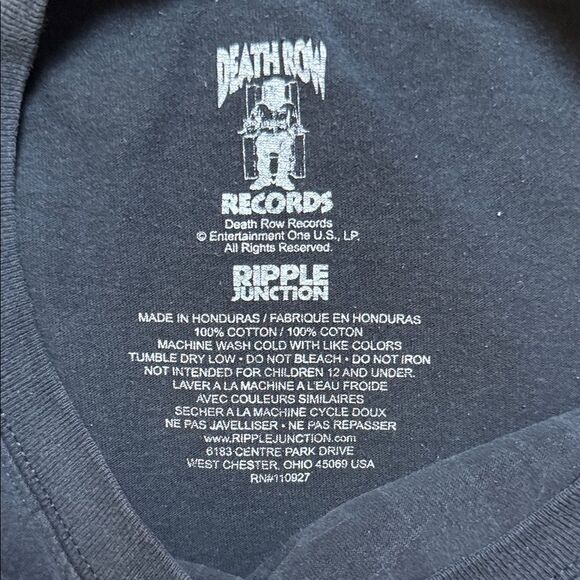 Ripple Junction Men's XXXL Black Death Row Records Graphic Tee - Picture 4 of 11